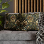 Botanical Damask Throw Pillow Cover: Moody Sage, Teal and Cream Floral