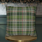 Classic Green Plaid Christmas Pillow Cover: Cozy Holiday Accent for Sofa or Bed