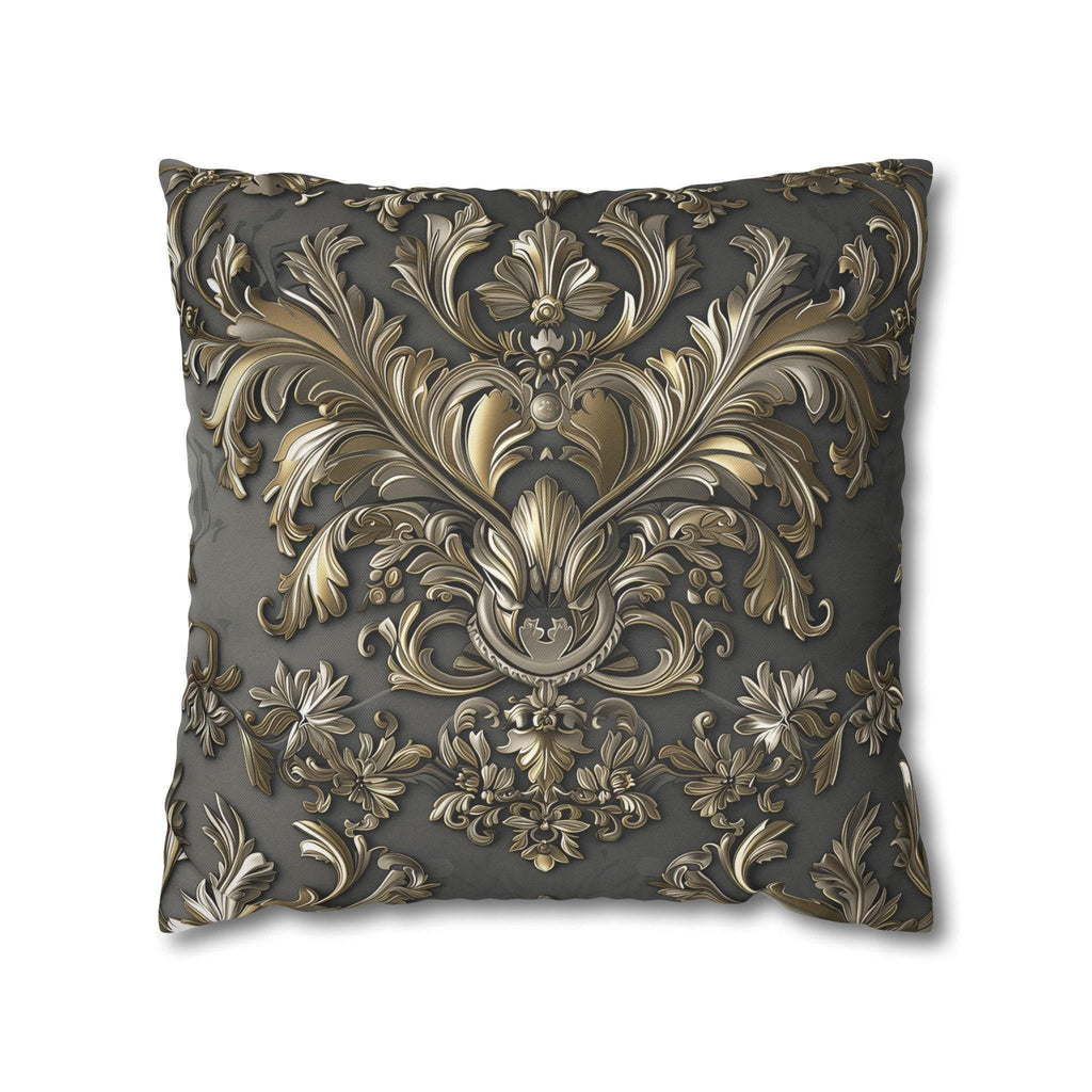 Baroque Pillow Cover: Metallic Gold Acanthus Floral Design