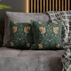 William Morris Midnight-Teal Champagne Pillow Cover: Vintage Pimpernel Reconstructed
