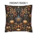 Fall Harvest Turkey Pillow Cover:  William Morris Inspired Botanical Autumn Accent