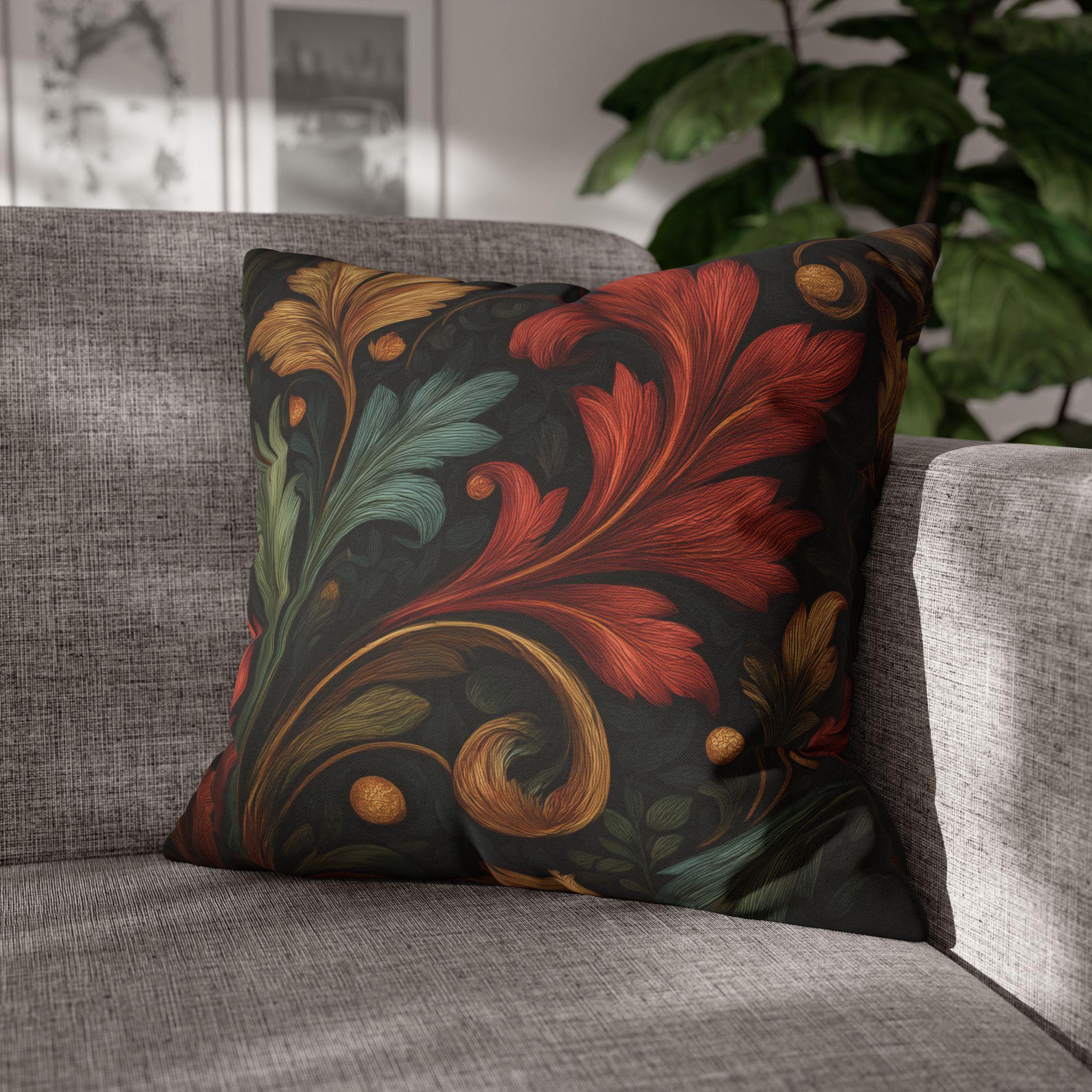 William Morris Autumn Leaf Pillow Cover: Tapestry Style Holiday Decor