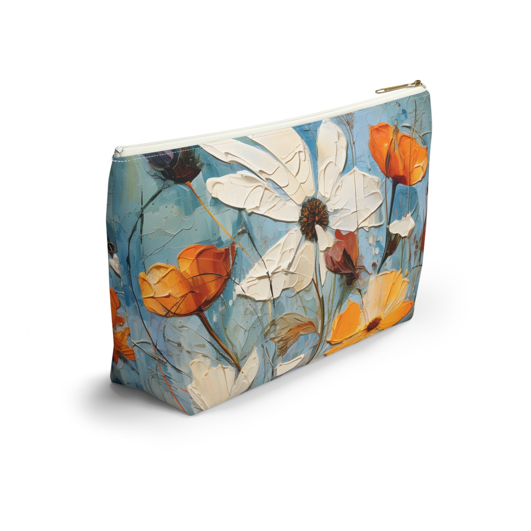 Wildflower Accessory Pouch: Vintage Style Polyester T-Bottom