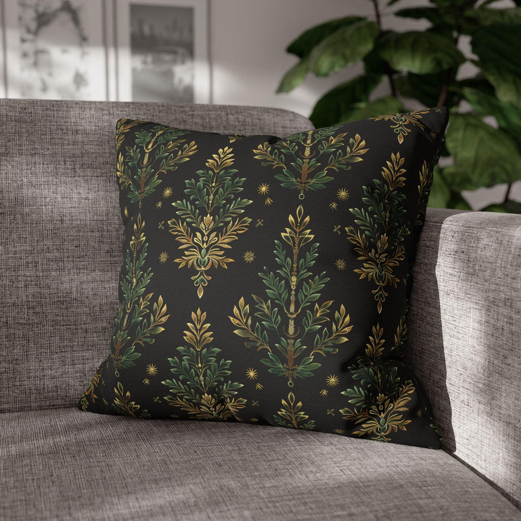 William Morris Christmas Tree Pillow Cover: Gold Botanical Holiday Decor