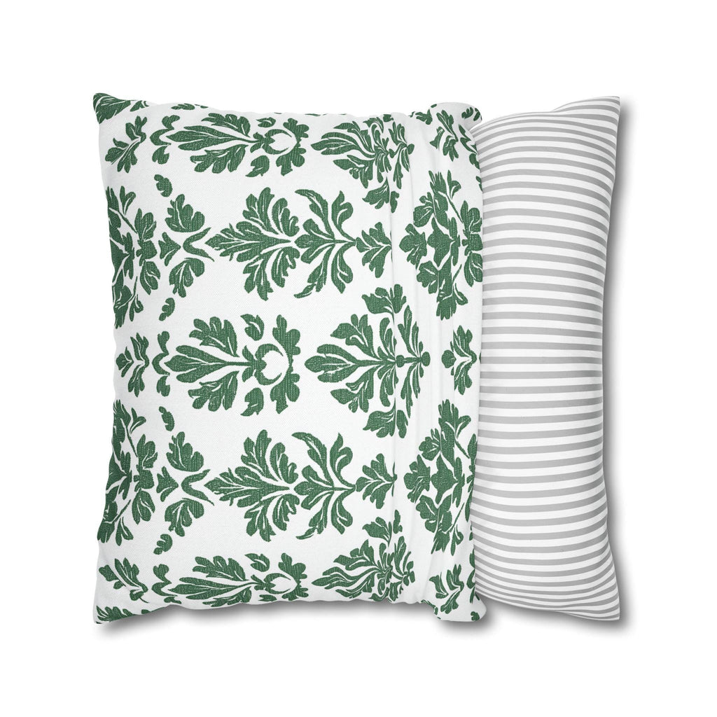 Forest Green Damask Pillow Cover: Elegant Home Decor