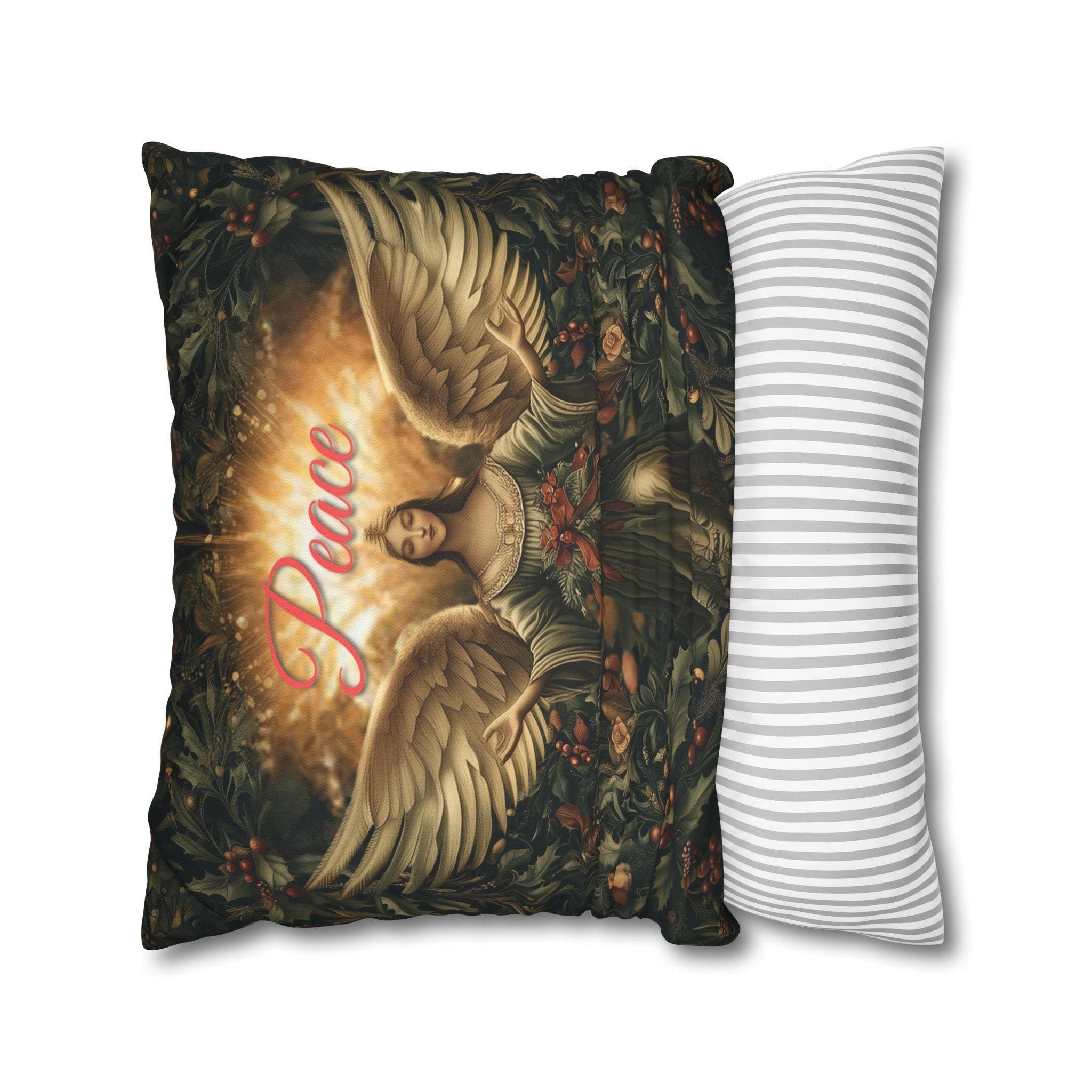 William Morris Inspired Angel Wing Pillow Cover: Divine Guardian Christmas Home Decor