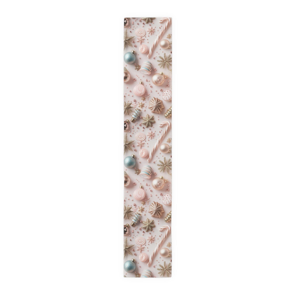 Candycore Table Runner, Pastel Pink, Minty Blue Whimsical Christmas Holiday Decor