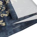 Navy Blue and Gold Damask Table Runner: Farmhouse Chic Decor