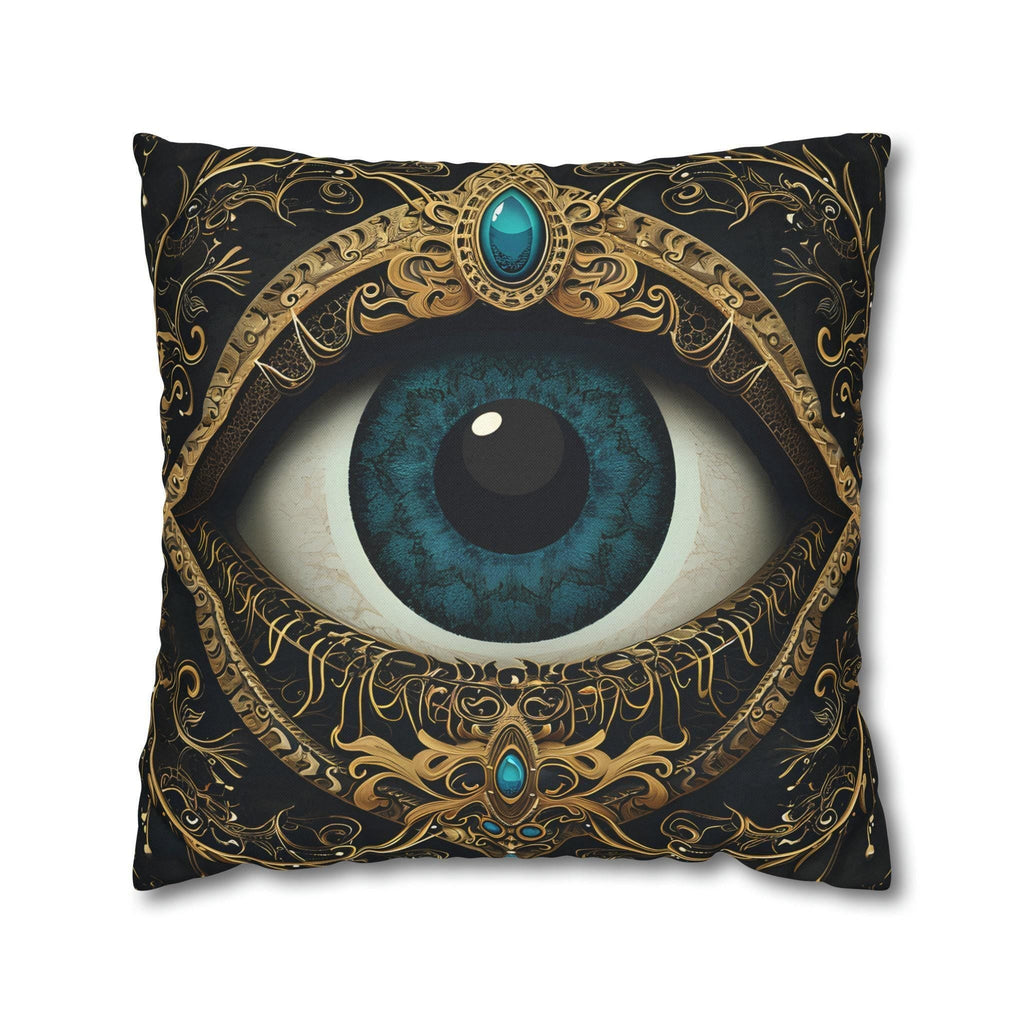 Evil Eye Symbol Pillow Cover | Protective Talisman with Baroque Embellishments | Cultural & Mystical Decor