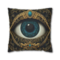 Evil Eye Symbol Pillow Cover | Protective Talisman with Baroque Embellishments | Cultural & Mystical Decor