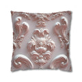 Rococo Pillow Cover: Blush Pink Scrollwork Floral Design