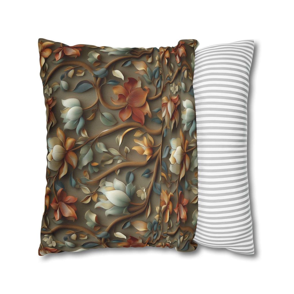 Vintage-Inspired Autumn Floral Pillow Cover: William Morris Style Tapestry Home Accent