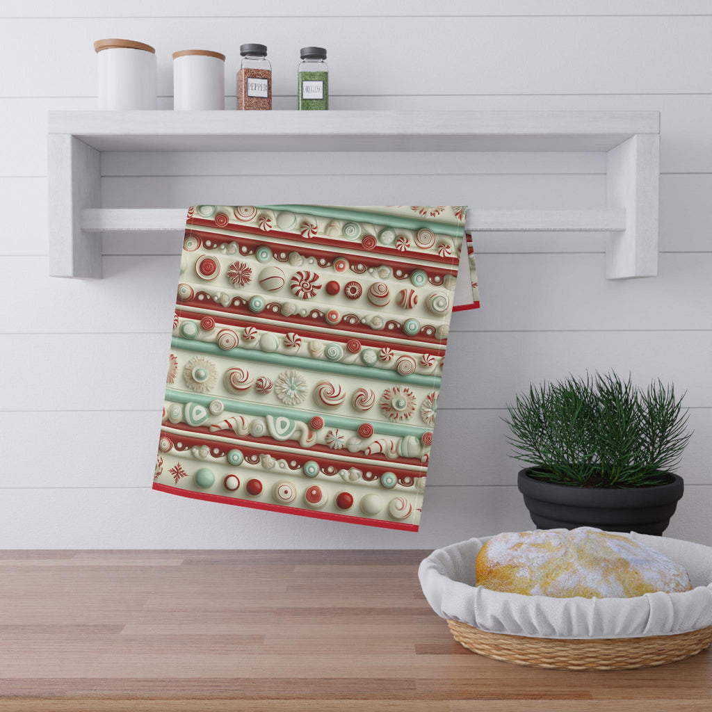 Holiday Candy Tea Towel – Festive Christmas Kitchen Linen