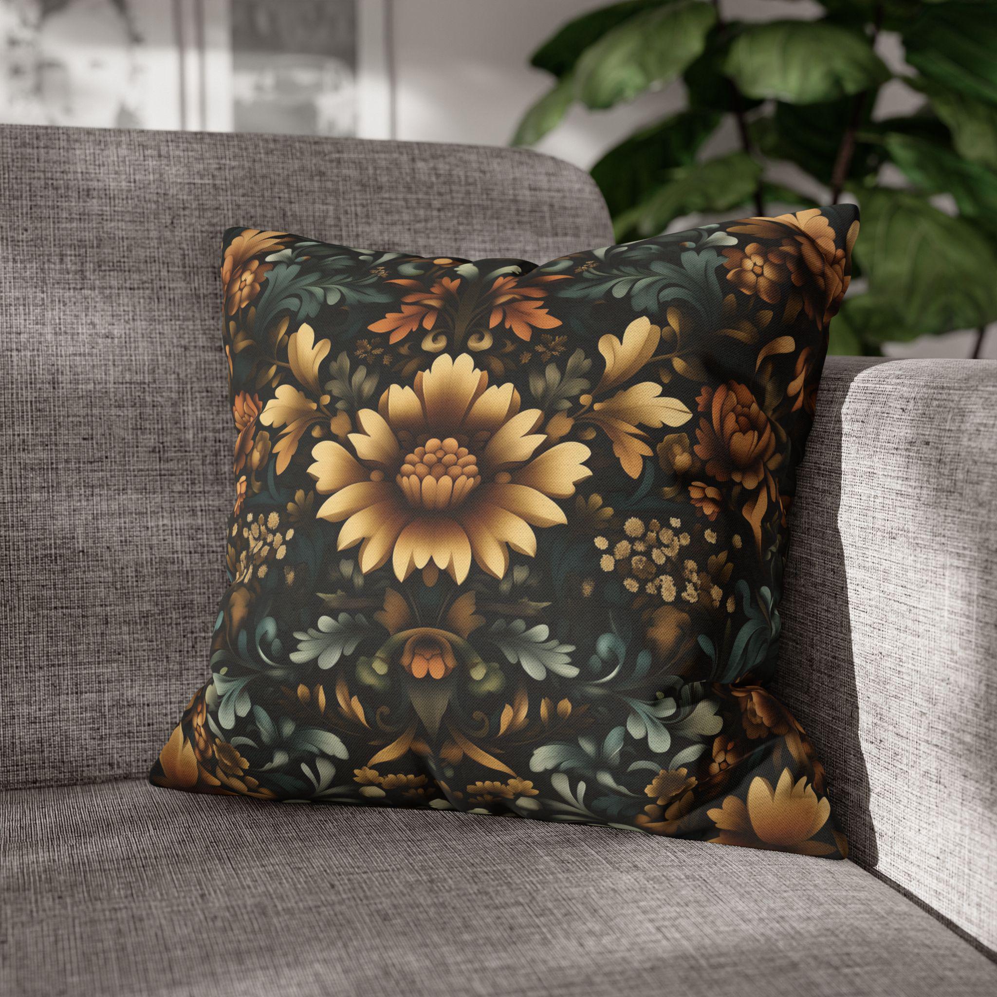 William Morris Fall Pillow Cover: Golden Floral Autumn Tapestry Vintage Style Accent
