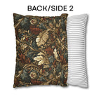 Fall Leaves Pattern Pillow Cover: Vintage Botanical Accent Cushion in Rust, Blue, and Cream