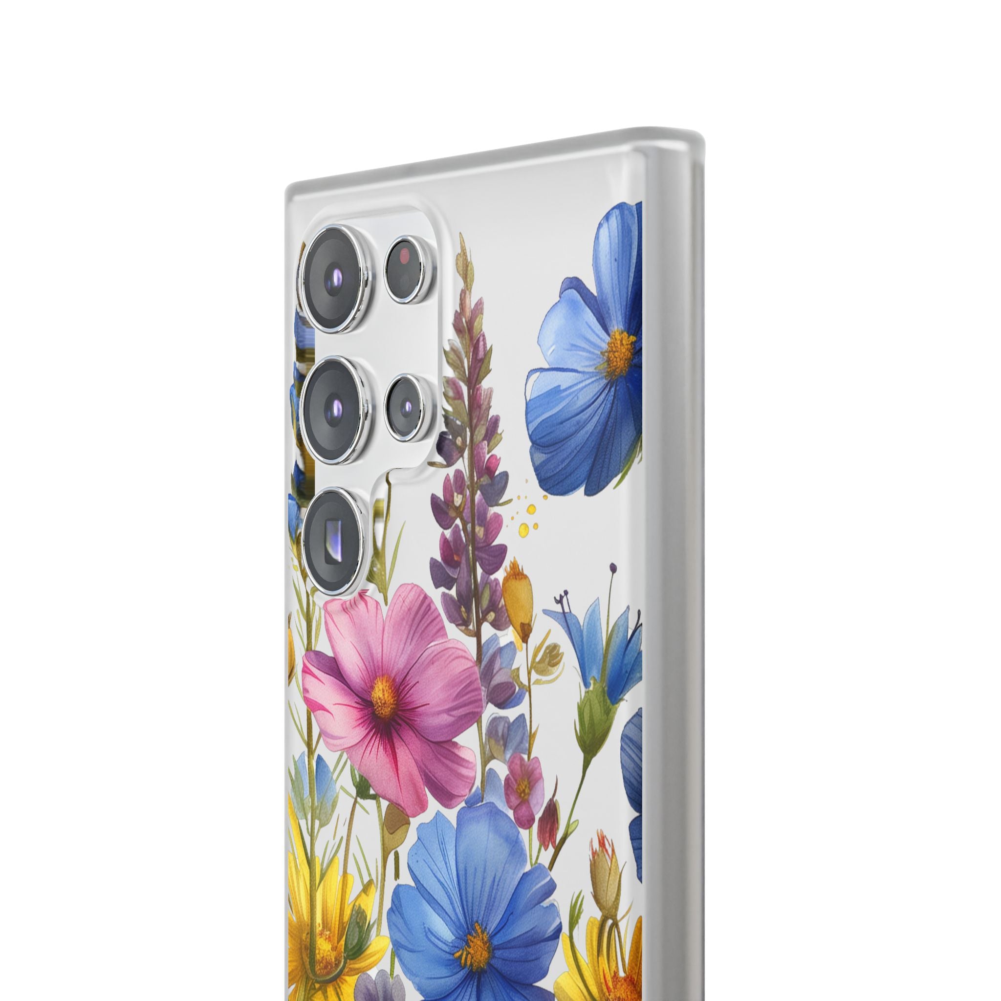 Floral Phone Case: Slim Matte TPU Cover, Wildflower Garden