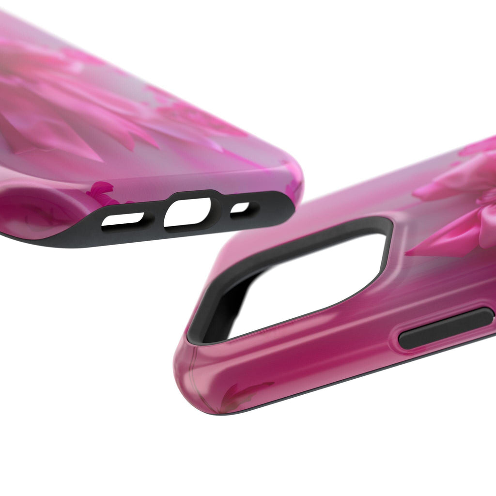 Pink Bow Floral MagSafe Tough Case for iPhone - Coquette Design Girly Gift