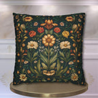William Morris Throw Pillow Cover - Muted Coral and Leafy Green Florals