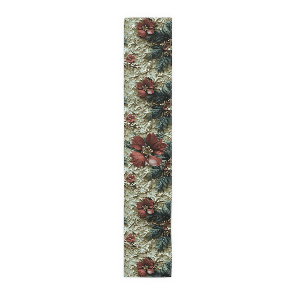 Elegant Poinsettia Table Runner: Festive Christmas Decor for Holiday Dining and Winter Entertaining