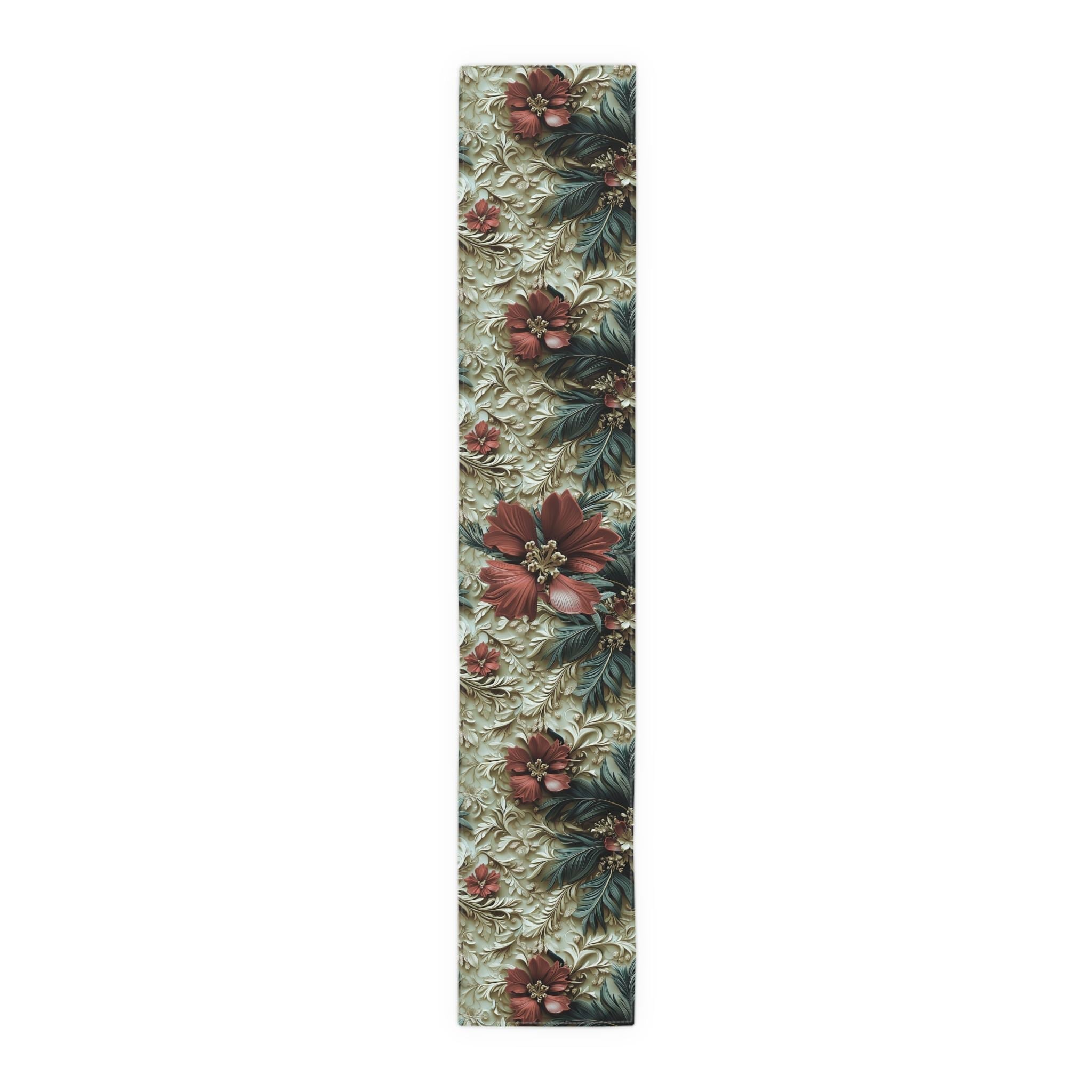 Elegant Poinsettia Table Runner: Festive Christmas Decor for Holiday Dining and Winter Entertaining