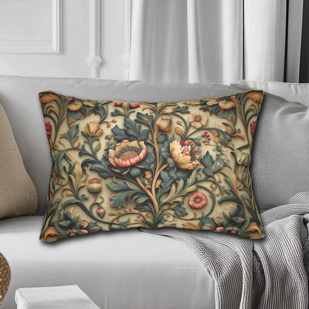 Spring Moody Blooms Lumbar Pillow: William Morris Inspired Home Decor Refresh
