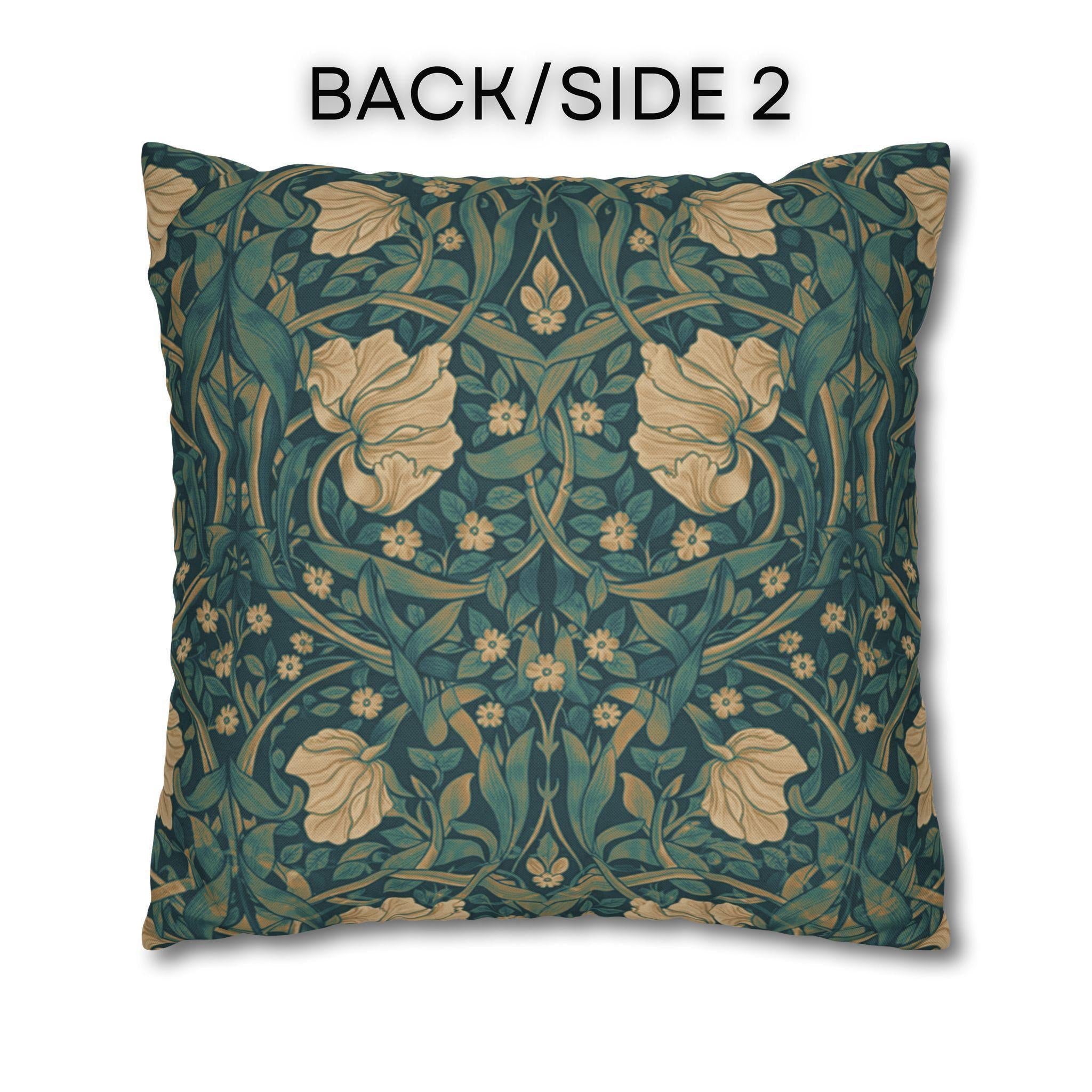 William Morris Midnight-Teal Champagne Pillow Cover: Vintage Pimpernel Reconstructed