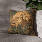 William Morris Style Throw Pillow Cover:  Monkey Jungle Botanical Design