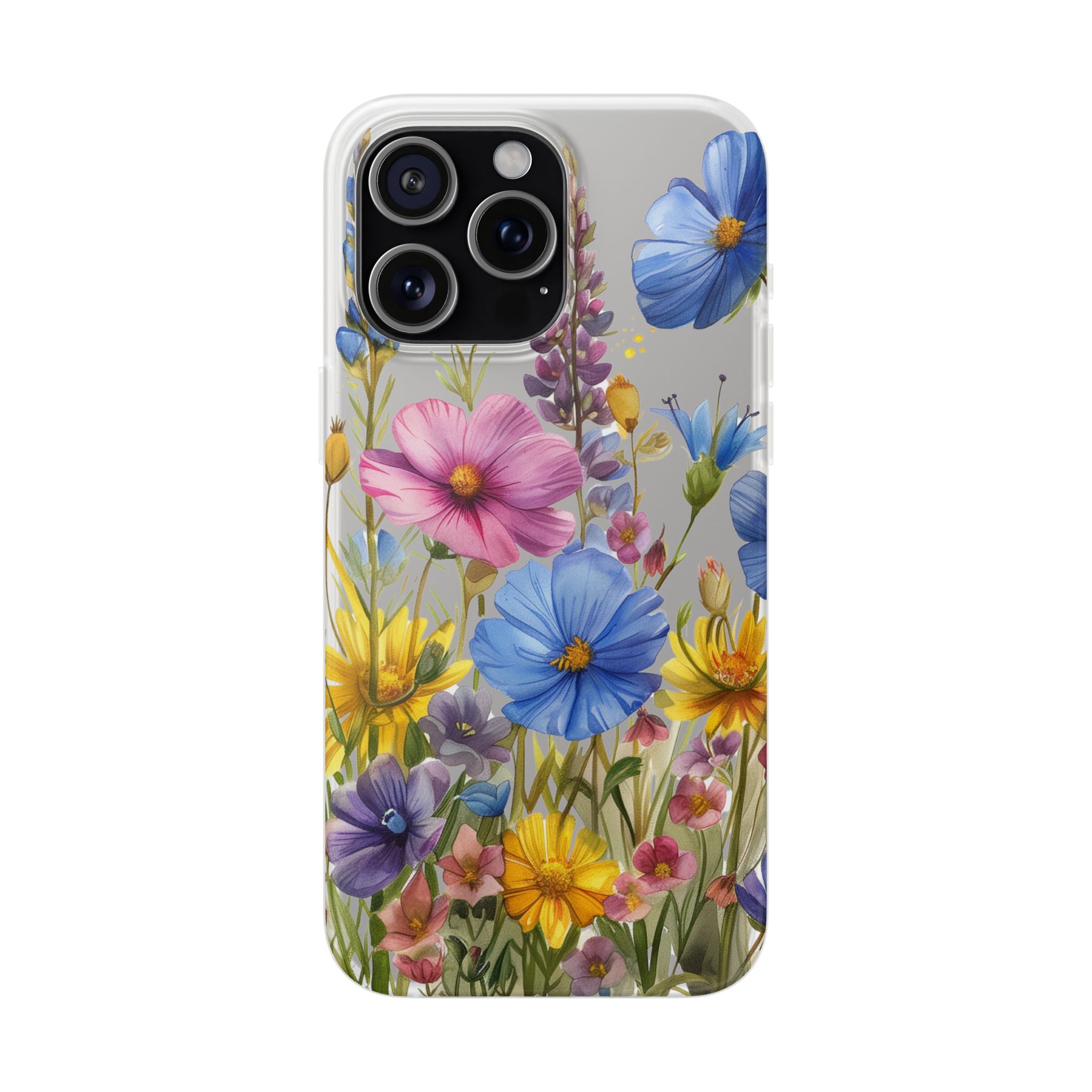 Floral Phone Case: Slim Matte TPU Cover, Wildflower Garden