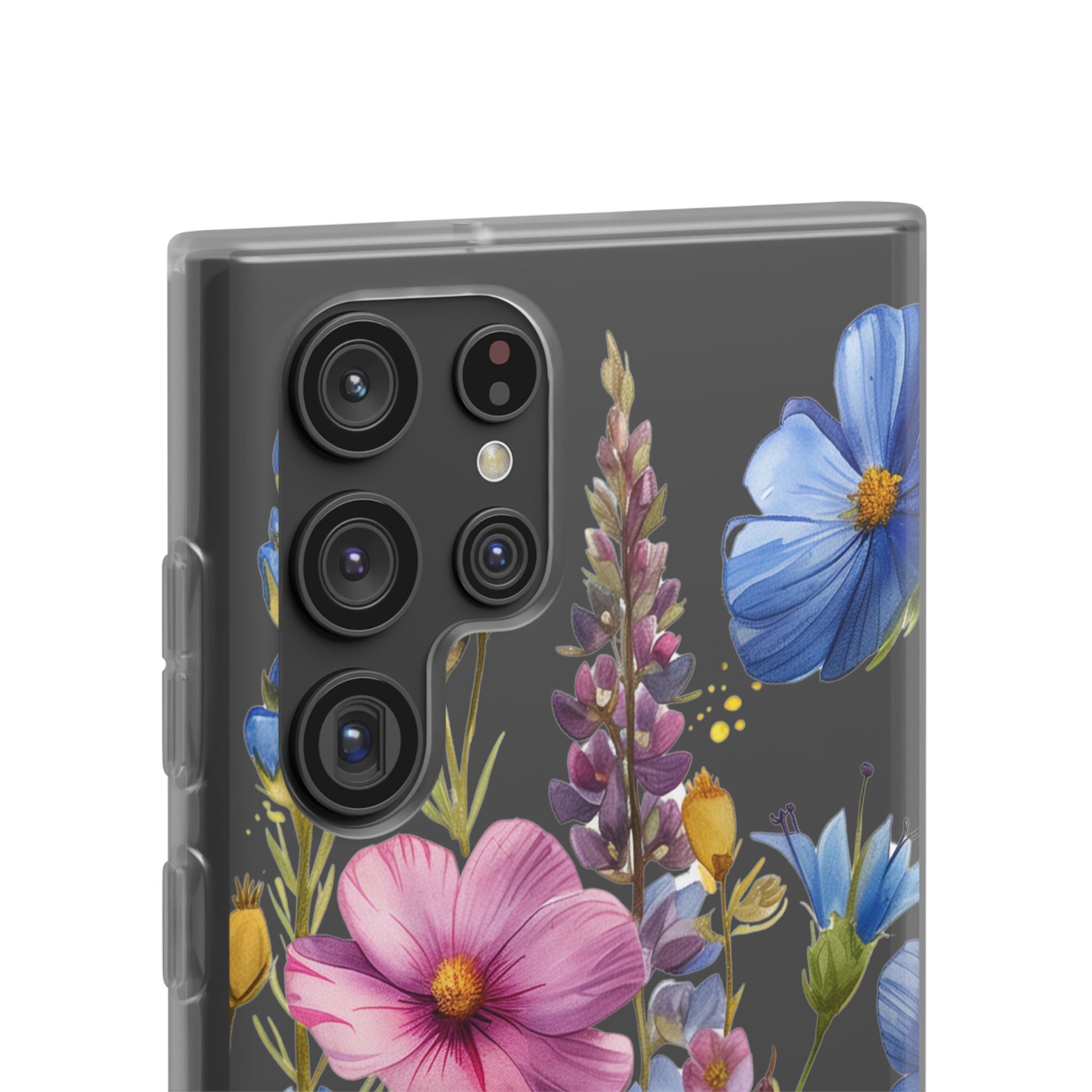 Floral Phone Case: Slim Matte TPU Cover, Wildflower Garden