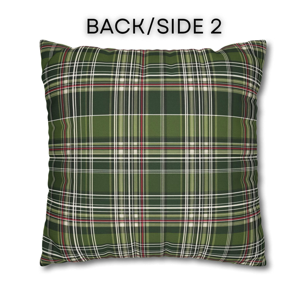 Classic Green Plaid Christmas Pillow Cover: Cozy Holiday Accent for Sofa or Bed