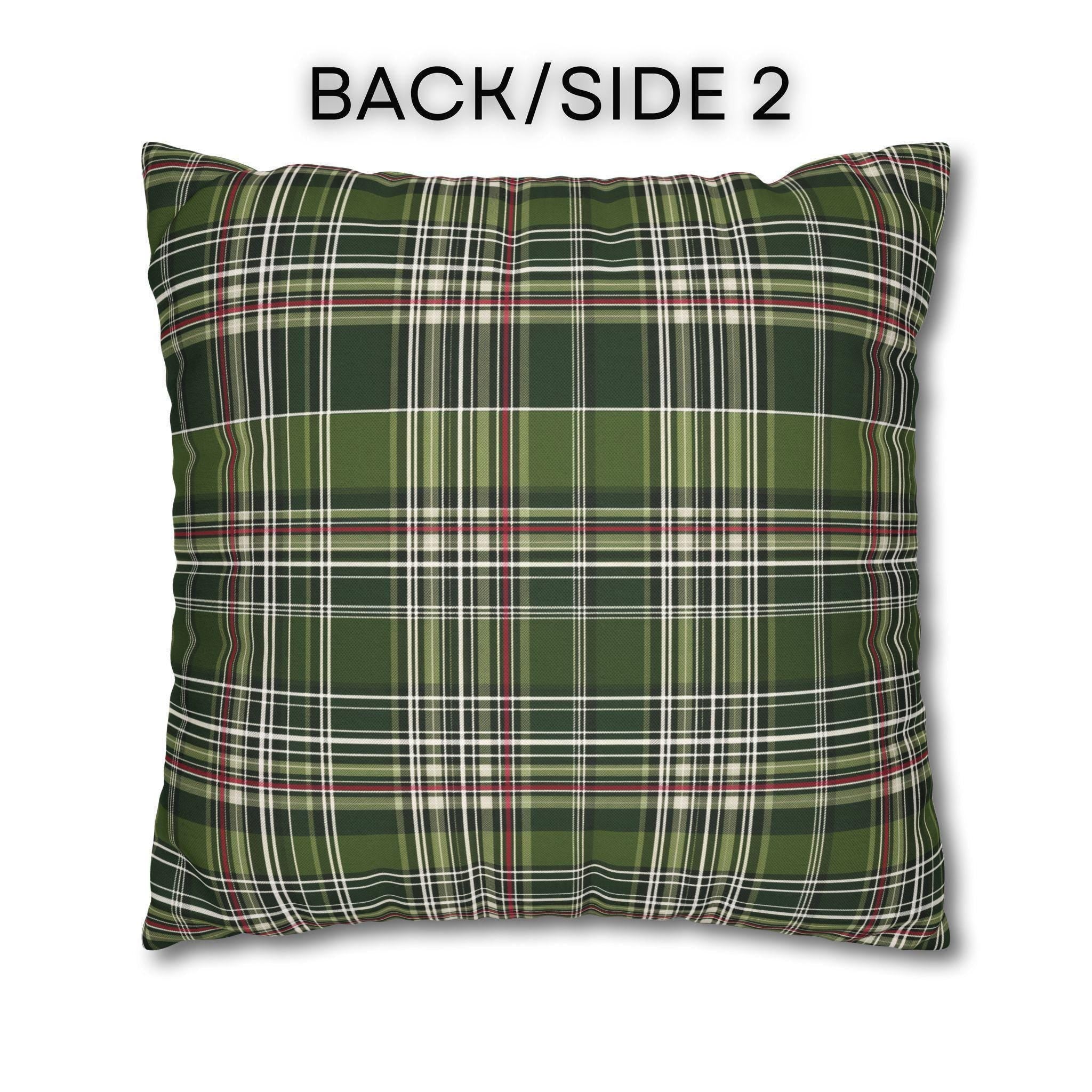 Classic Green Plaid Christmas Pillow Cover: Cozy Holiday Accent for Sofa or Bed
