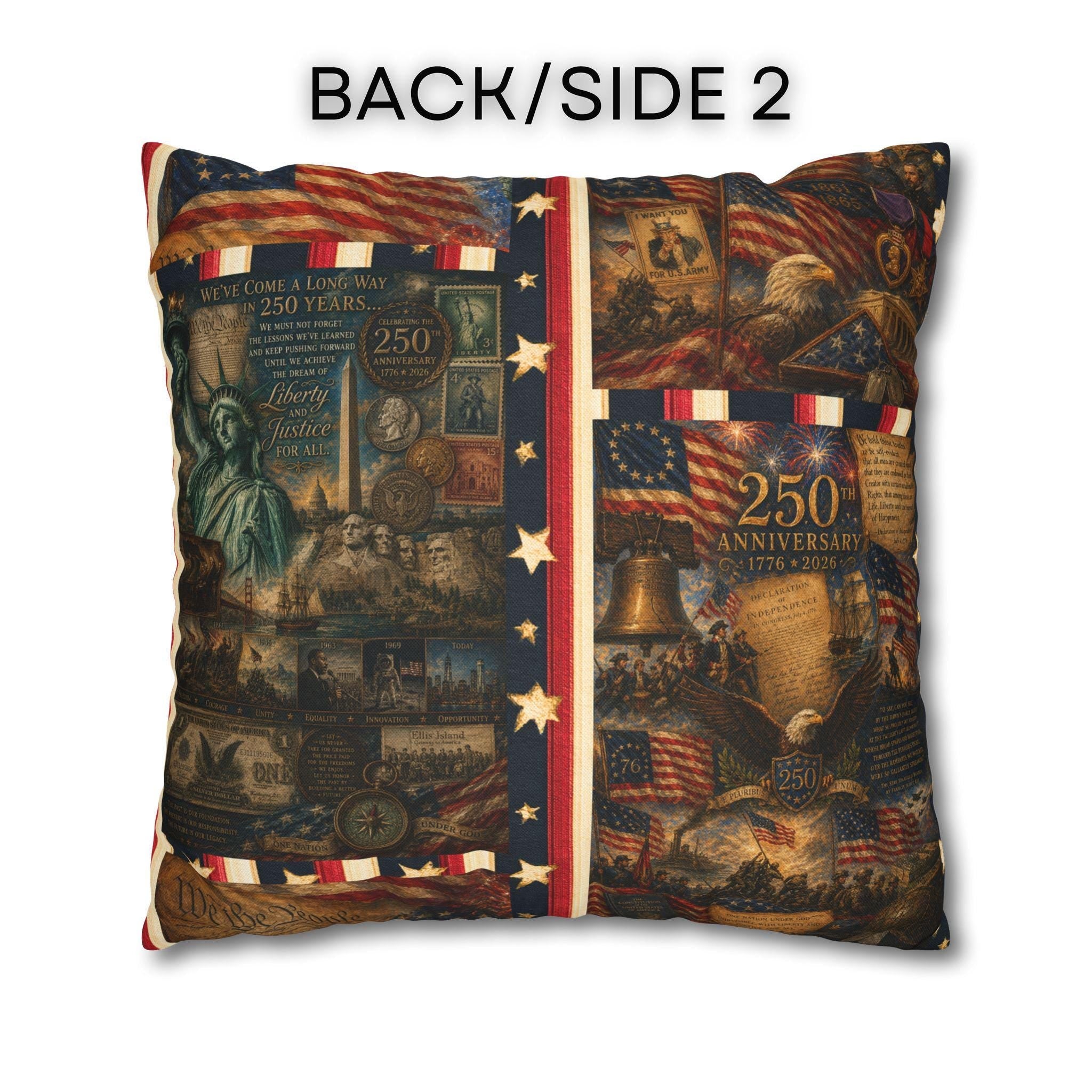 Patriotic Pillow Cover: USA 250th Anniversary Decor