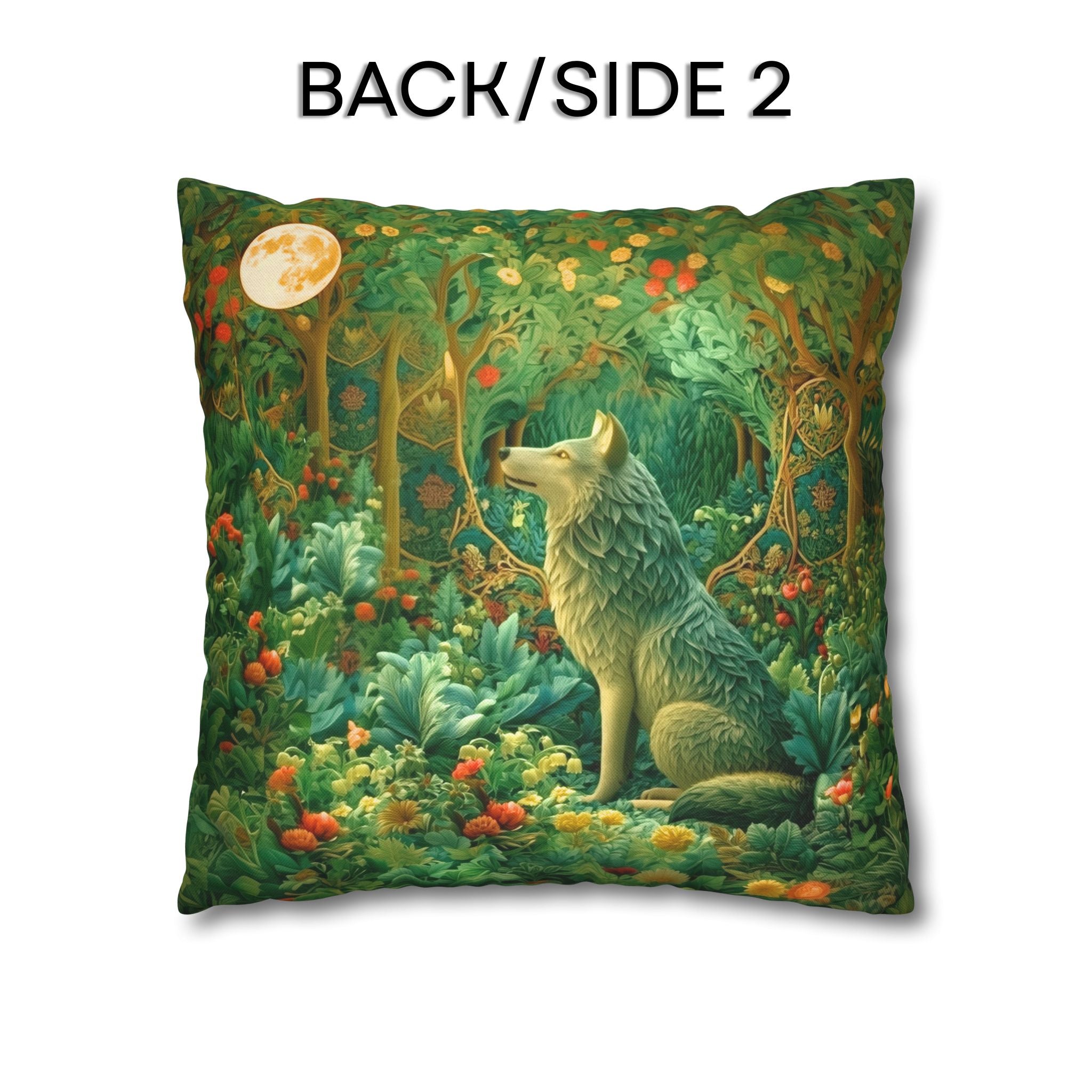 Mystical Wolf Moon Decorative Pillow