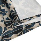 Moroccan Tile-Inspired Table Runner Geometric Pattern, Navy Blue Beige