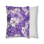 Elegant Purple & White Hydrangea Throw Pillow Cover - Floral Home Decor Accent