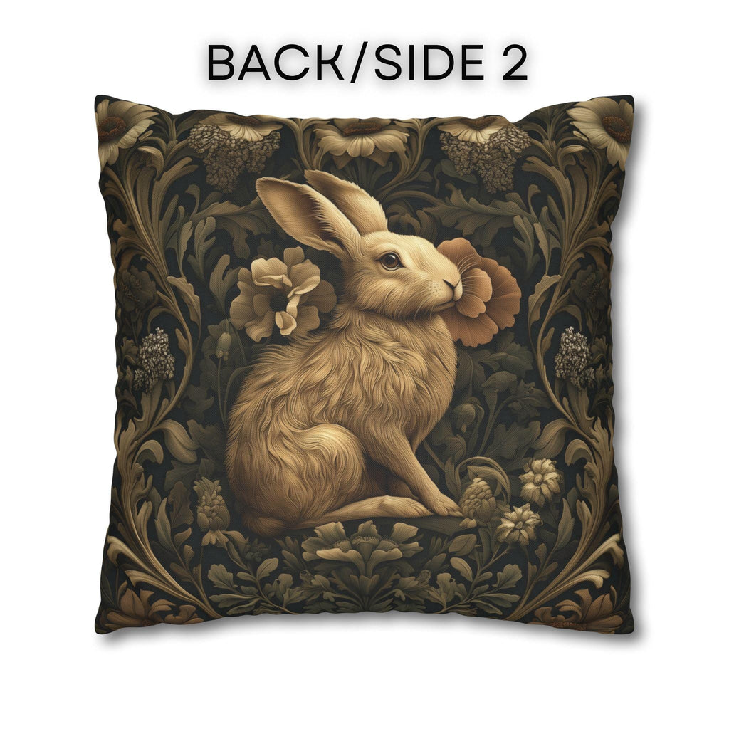 William Morris Inspired Wild Hare Pillow Cover: Garden Botanical Woodland Design