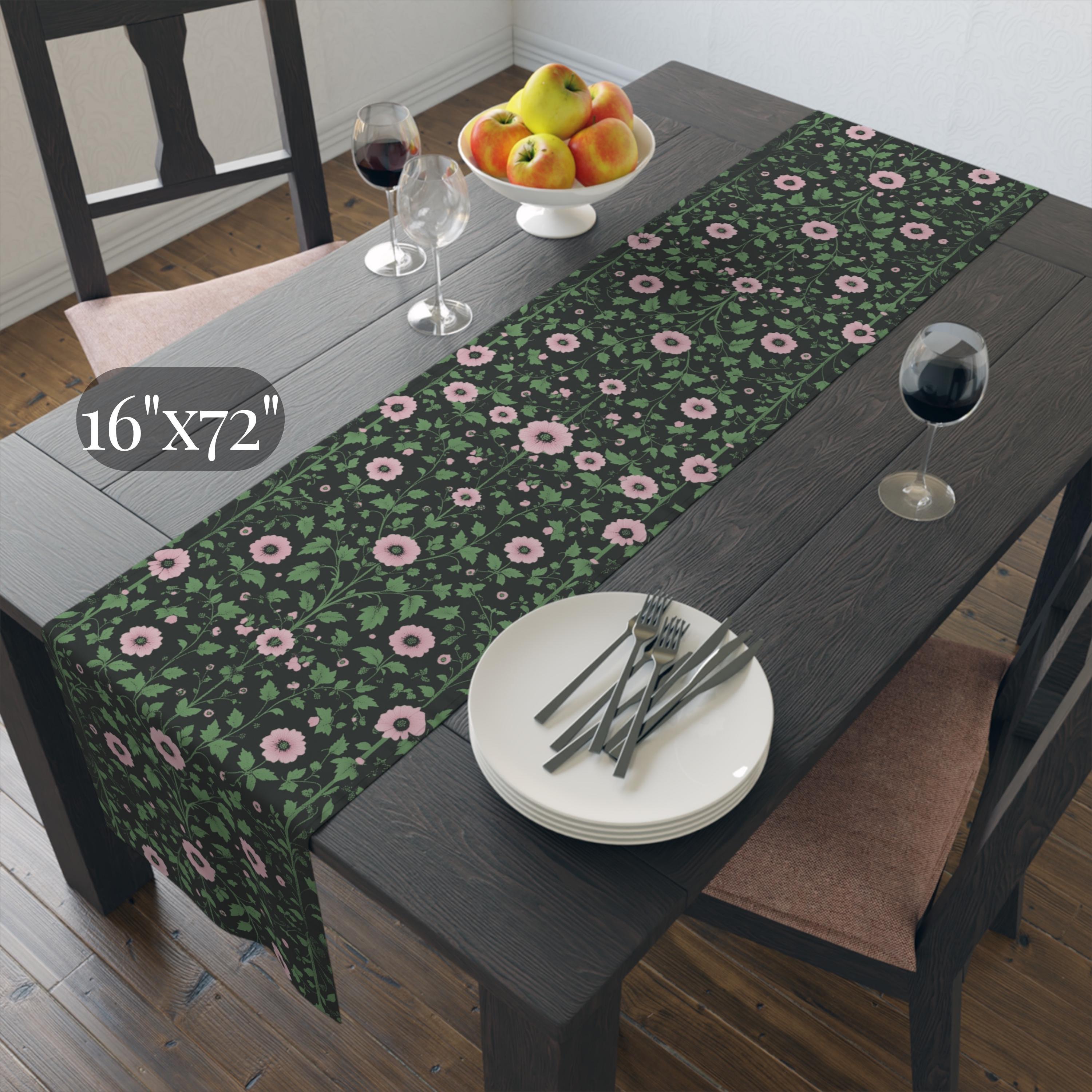 Elegant William Morris Arts and Crafts Floral Table Runner: 7 Colorway Choices