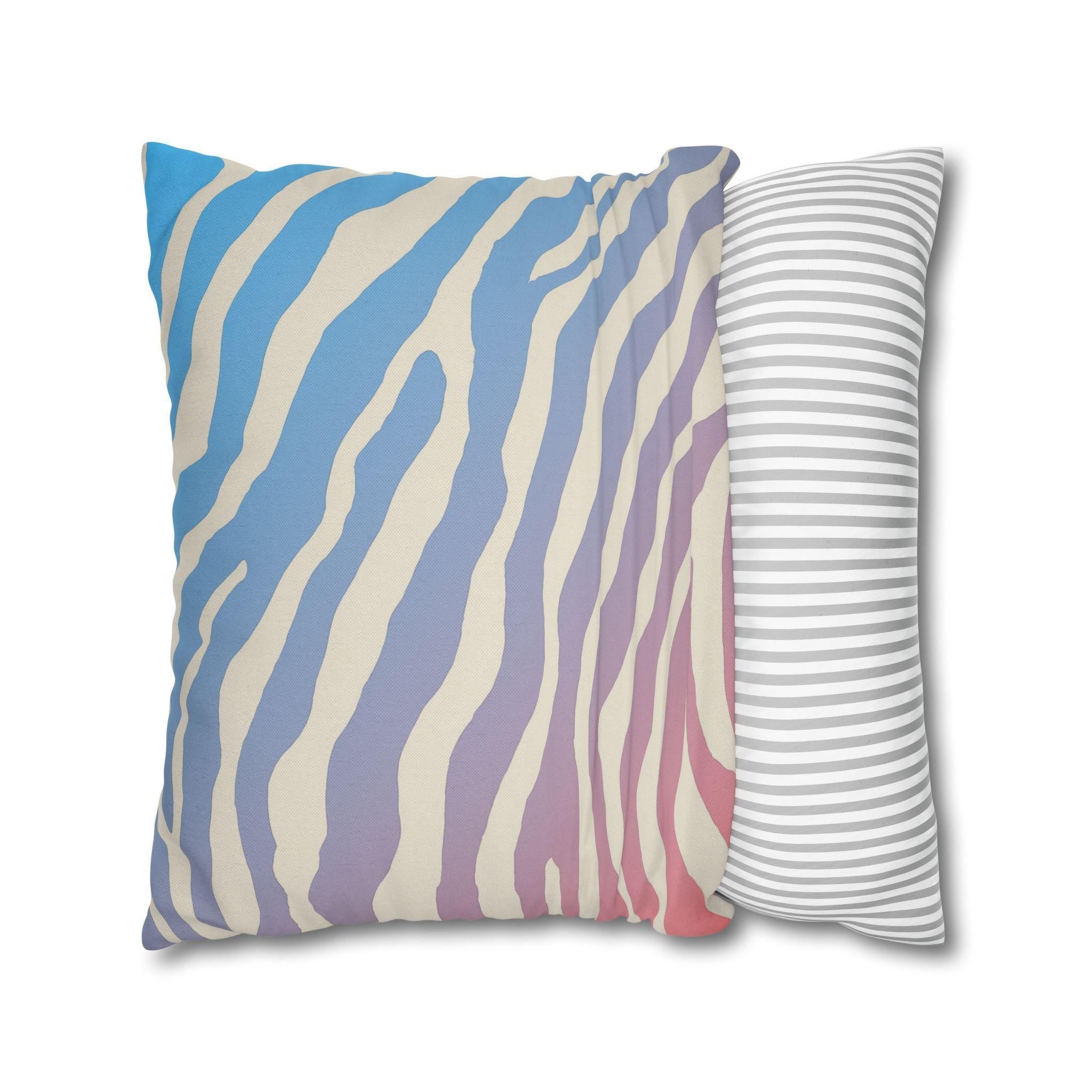 Zebra Stripe Pillow Cover: Cotton Candy Ombre, Pastel Decor