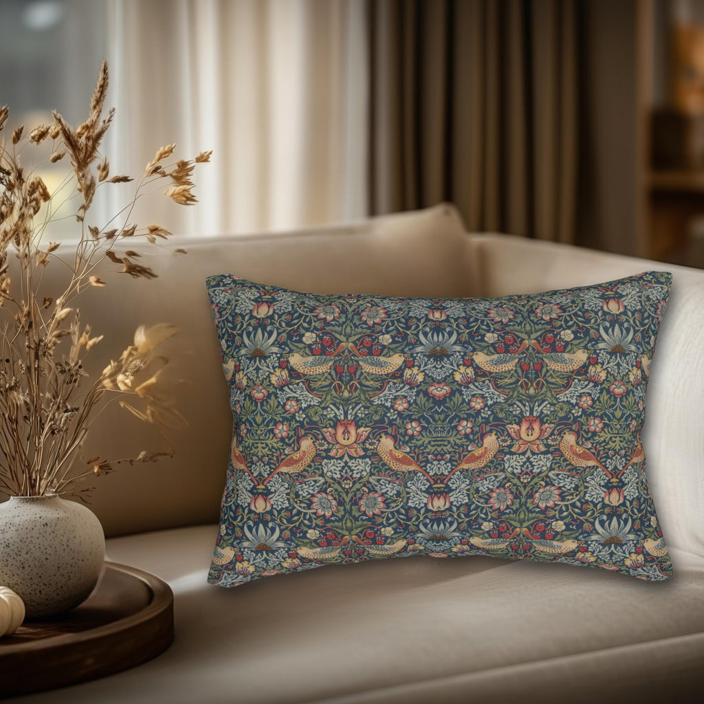 Strawberry Thief Heritage Lumbar Pillow: William Morris Classic Reimagined