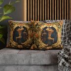 Ms. Martha Spills the Tea: William Morris Inspired Whimsical Frog Pillow Cover