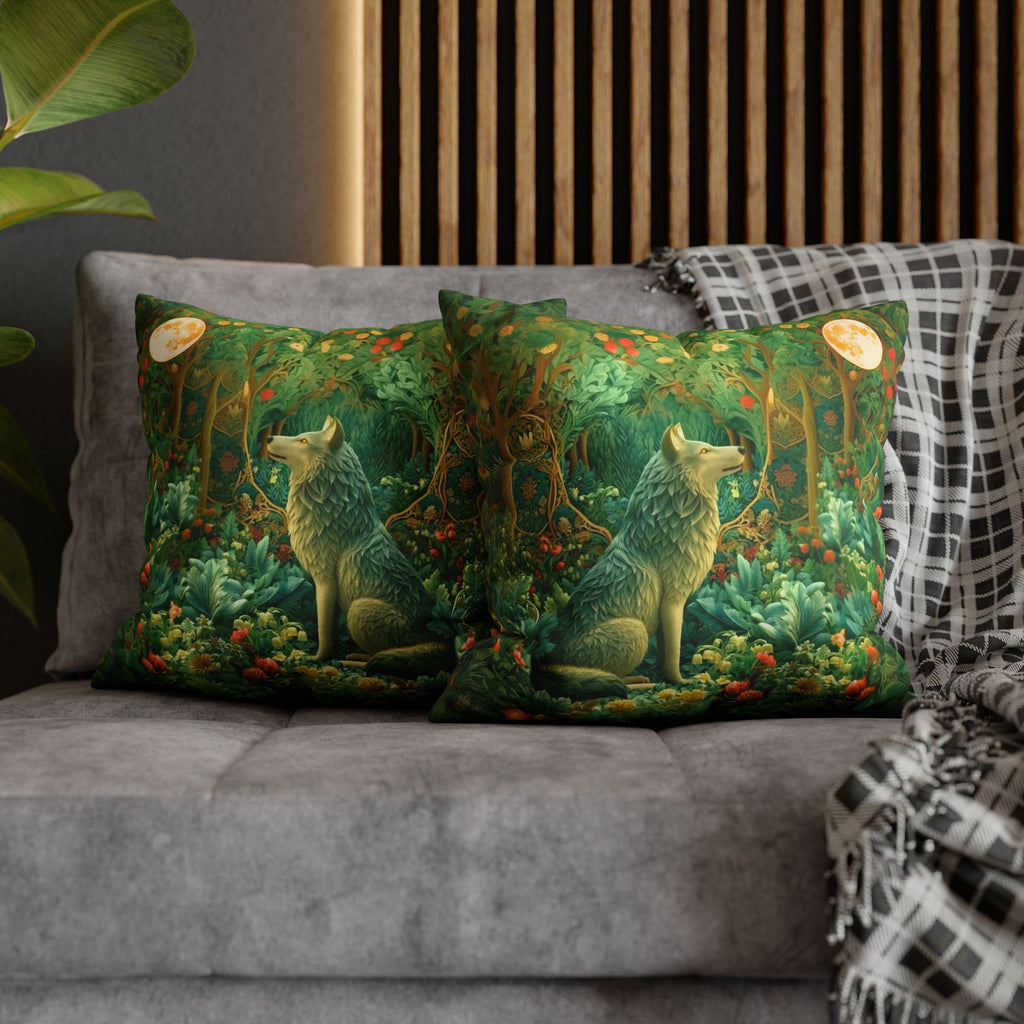 Mystical Wolf Moon Decorative Pillow