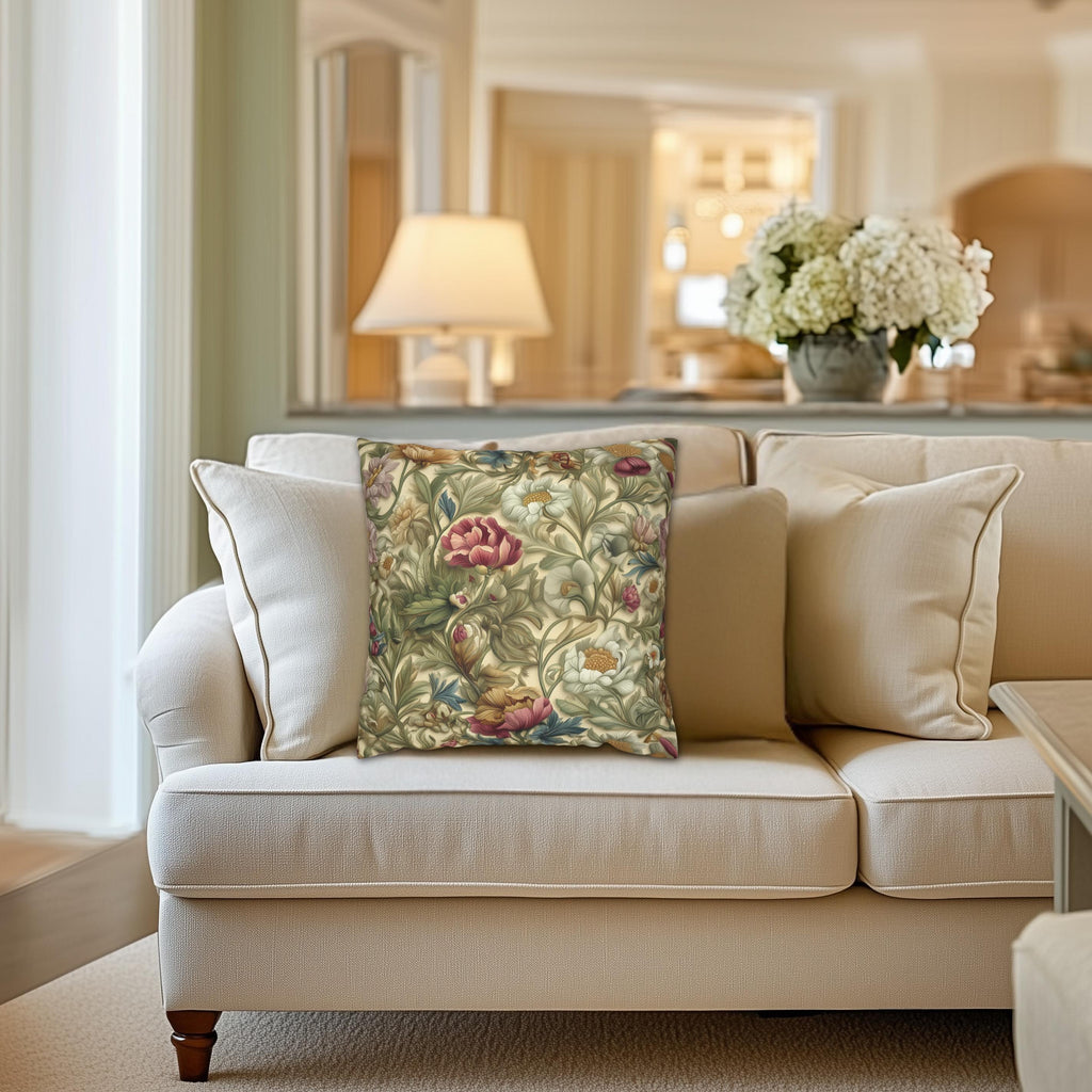 William Morris Botanical Pillow Cover: Vintage Style Floral Accent