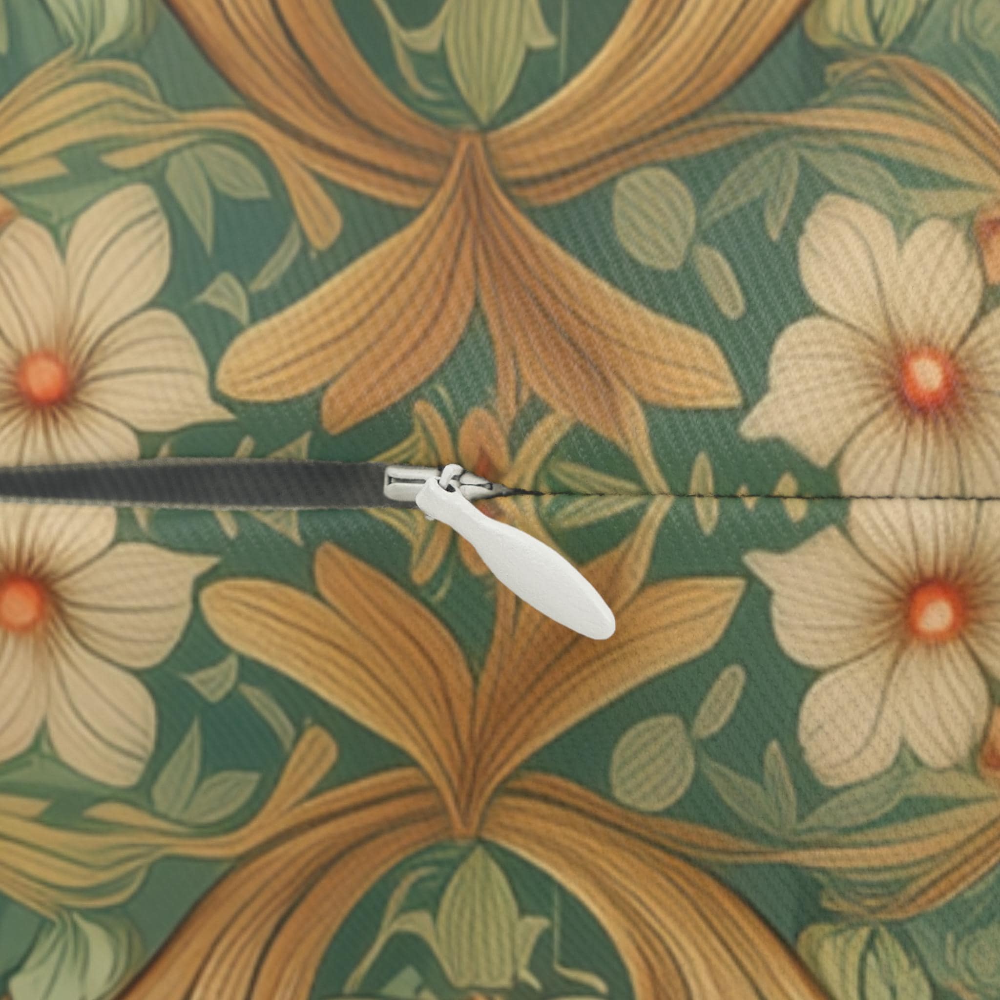 Beaver Lumbar Pillow: William Morris Inspired Woodland Nature Cushion
