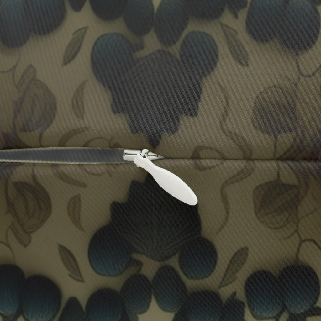 William Morris Inspired Autumn Harvest Tapestry Lumbar Pillow: Deep Teal with Ivory Blue & Gold