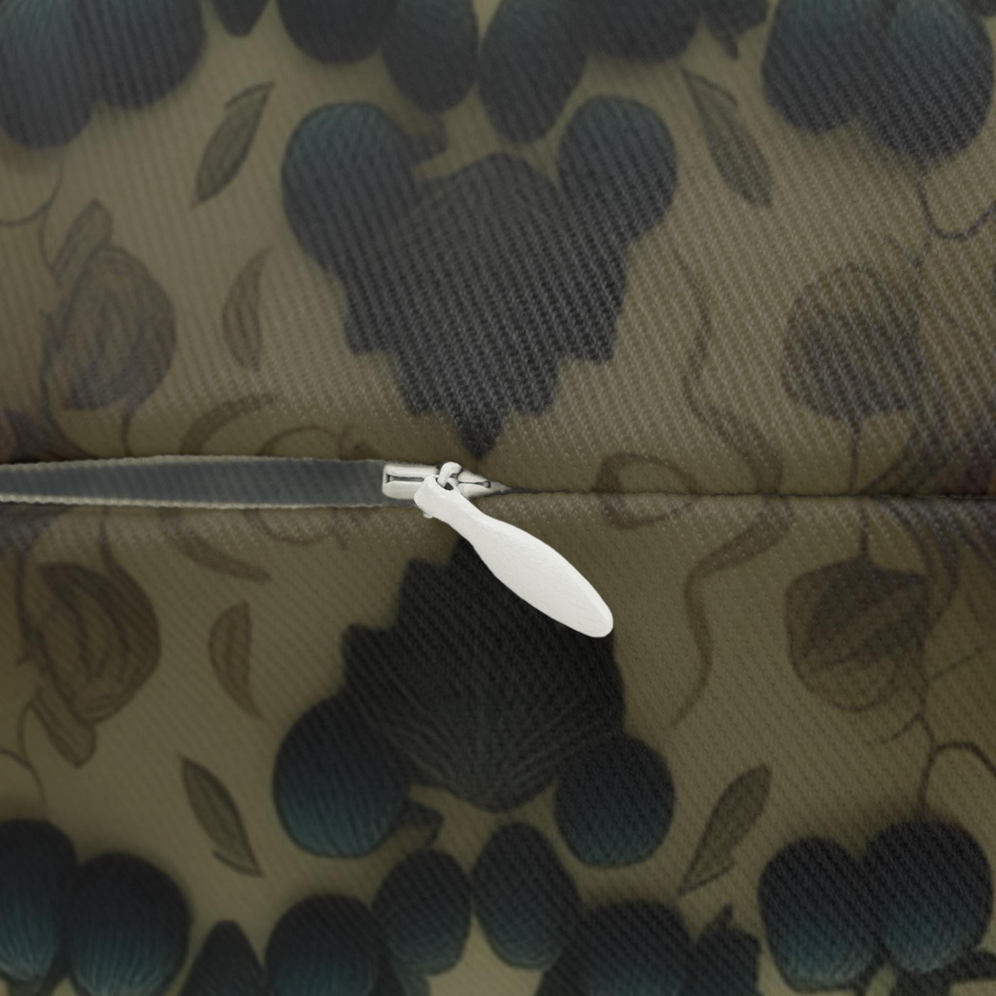 William Morris Inspired Autumn Harvest Tapestry Lumbar Pillow: Deep Teal with Ivory Blue & Gold
