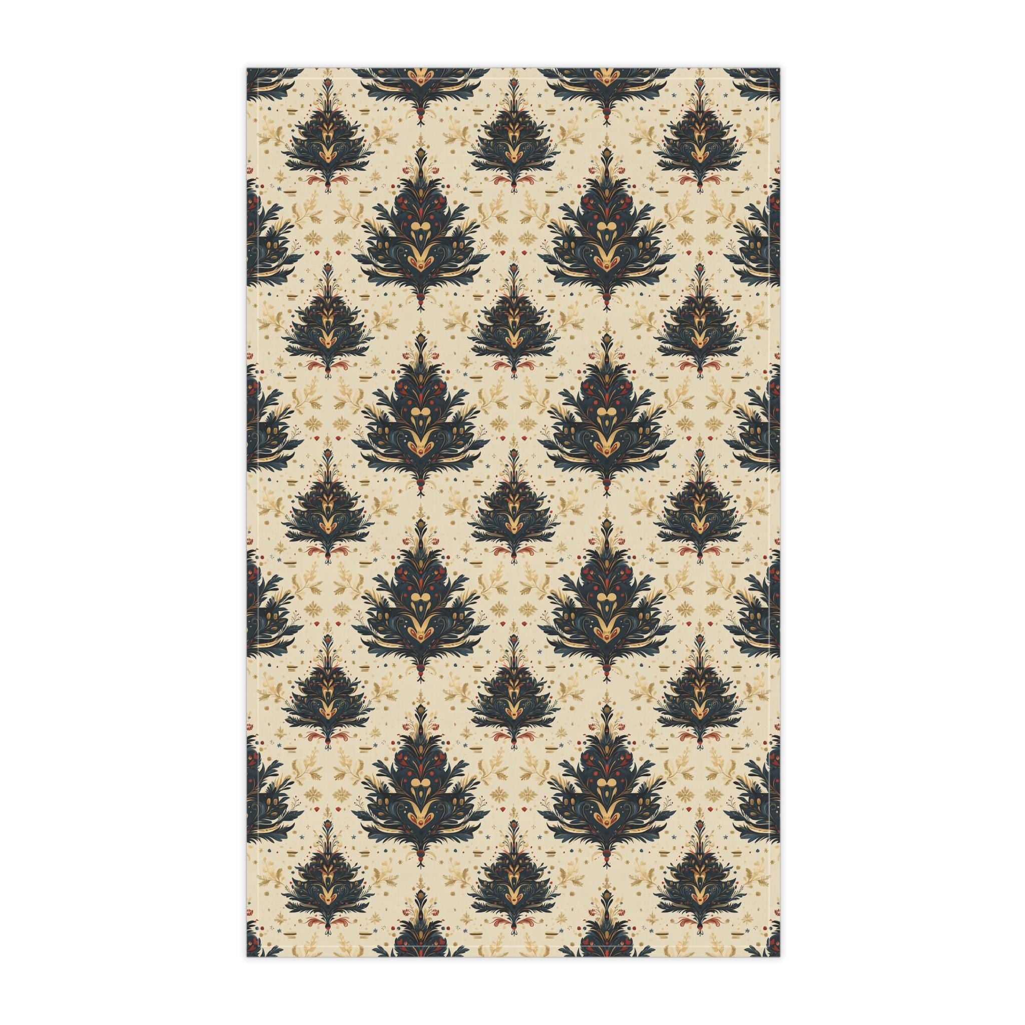 William Morris Holiday Tea Towel: Vintage Style Christmas Tree Pattern  Decor