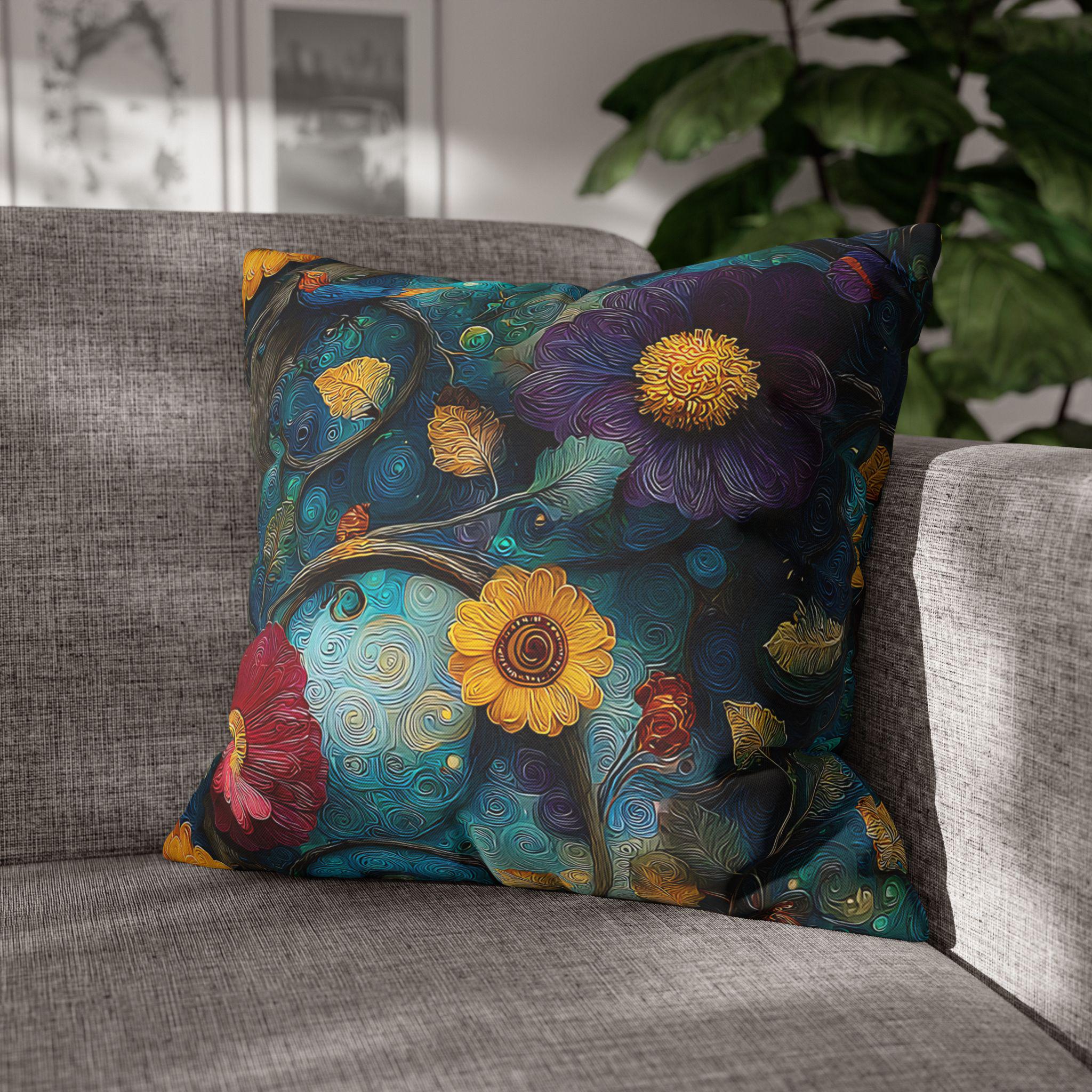Klimt Botanical Pillow Cover: Jewel Tone Art Nouveau Floral Inspired by Gustav Klimt