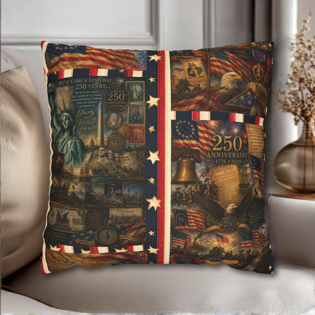 Patriotic Pillow Cover: USA 250th Anniversary Decor