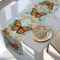 William Morris Table Runner: Vintage Style Monarch Butterfly Botanical