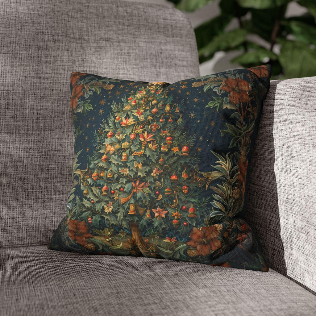 William Morris Christmas Tree Pillow Cover: Elegant Holiday Decor
